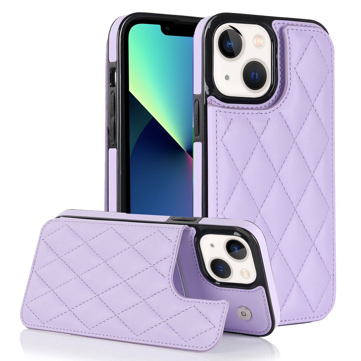 For iPhone 13 mini Dustproof Phone Case Magnetic Button PU Leather TPU Card Holder Phone Cover with Kickstand For iPhone 13 mini Dustproof Phone Case Magnetic Button PU Leather TPU Card Holder Phone Cover with Kickstand